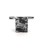 Black White Marble Monolith Console Table - Front View | Stonegems