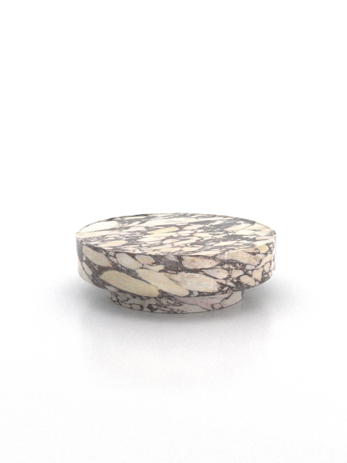 Calacatta Gold Marble Round Coffee Table - Three Quarter View | Stonegems