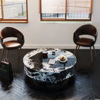 Round Marble Stone Monolith Modern Coffee Table