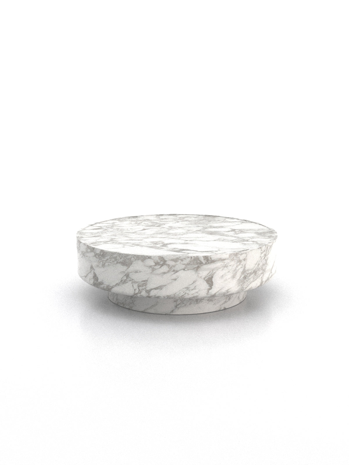 Carrara White Marble Round Coffee Table - Isolated Product View | Stonegems