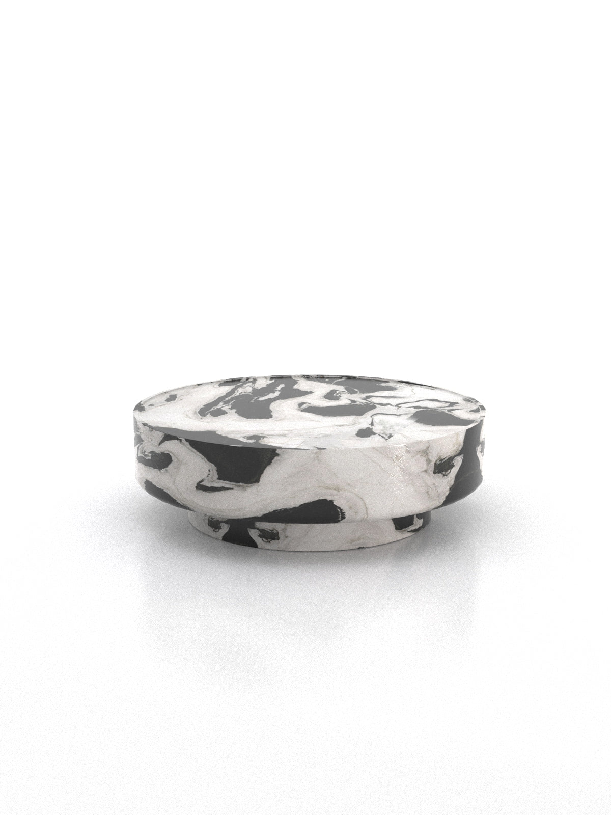 Panda White Marble Romolo Coffee Table - Three Quarter Angle | Stonegems