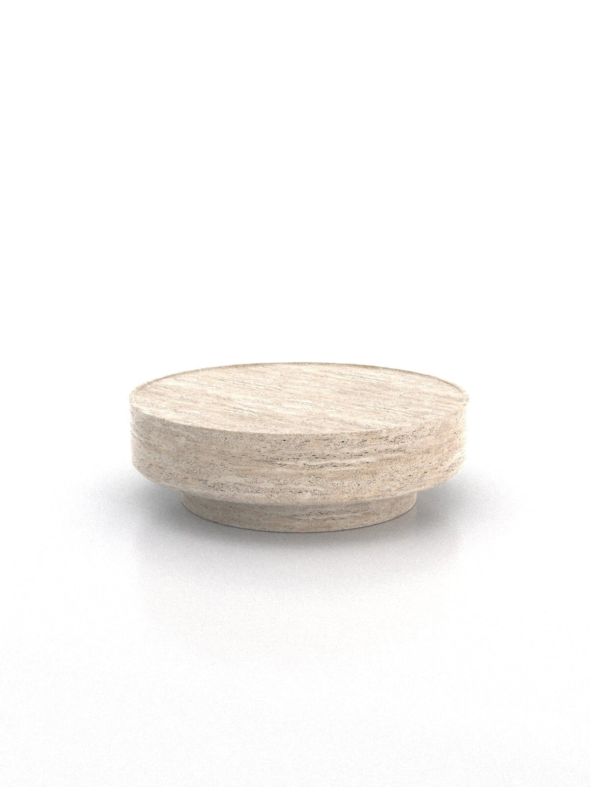 Travertine Honed Marble Round Coffee Table - Product View | Stonegems