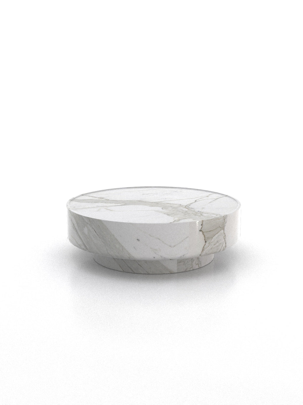 Round Marble Stone Monolith Modern Coffee Table