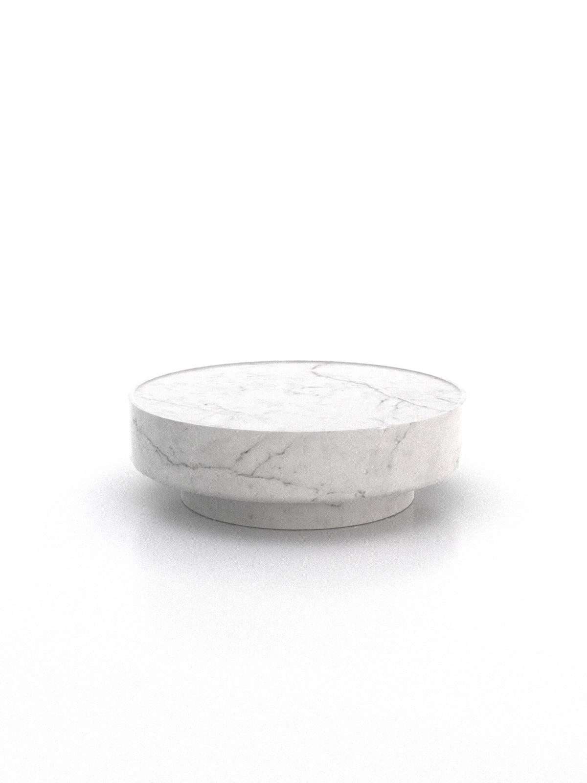 Round Marble Stone Monolith Modern Coffee Table