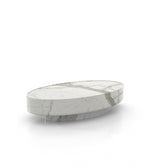 Oval Marble Stone Monolith Modern Coffee Table