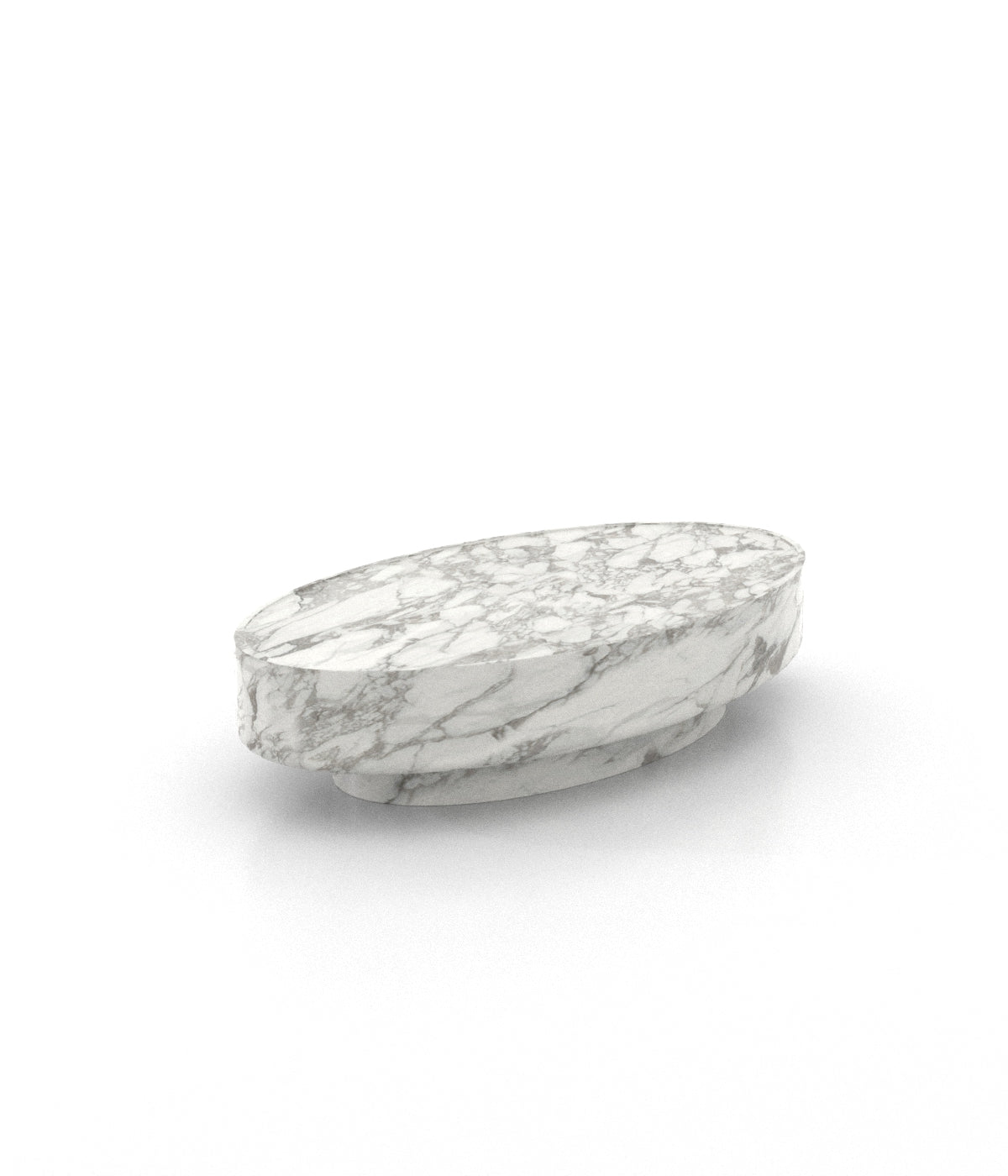Oval Marble Stone Monolith Modern Coffee Table
