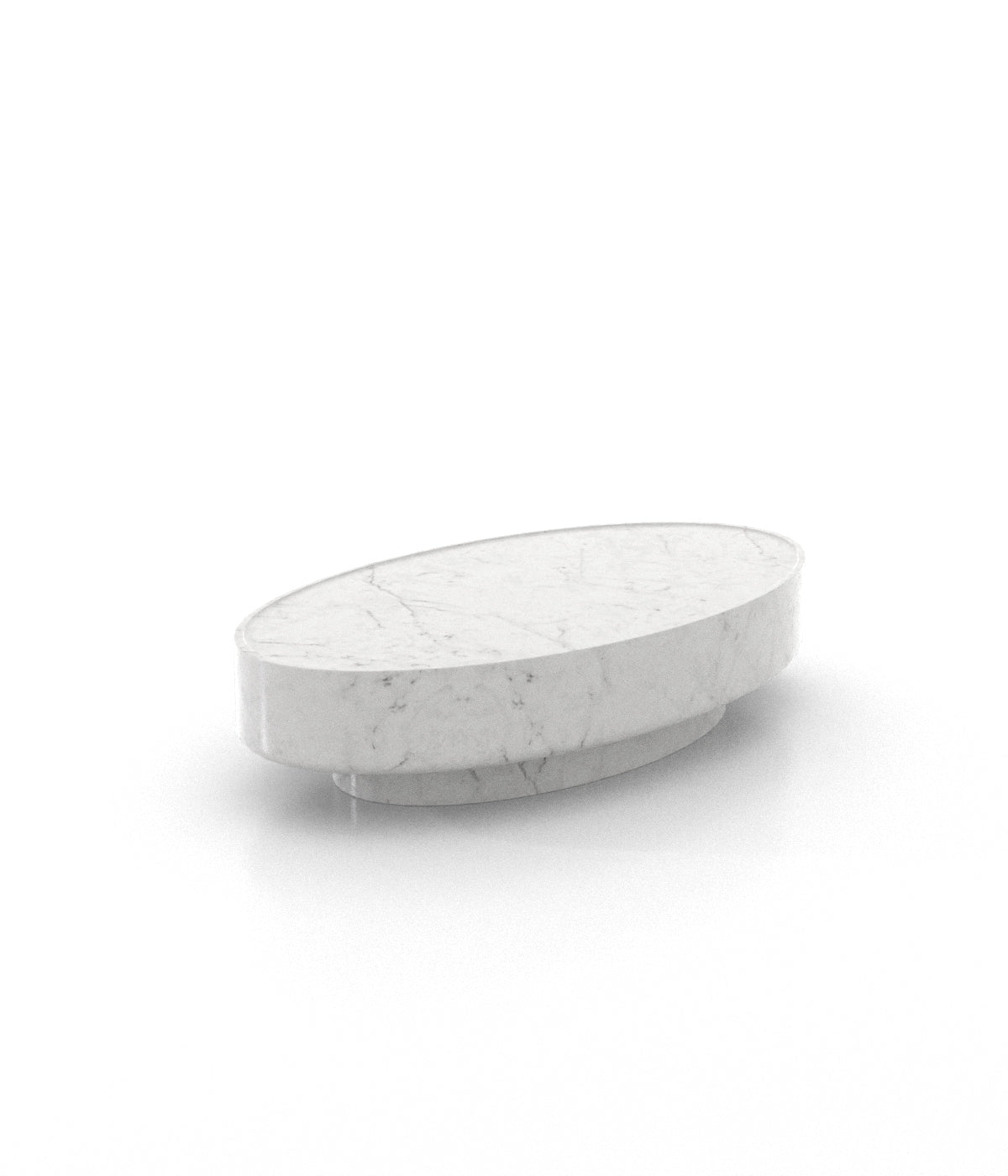 Oval Marble Stone Monolith Modern Coffee Table