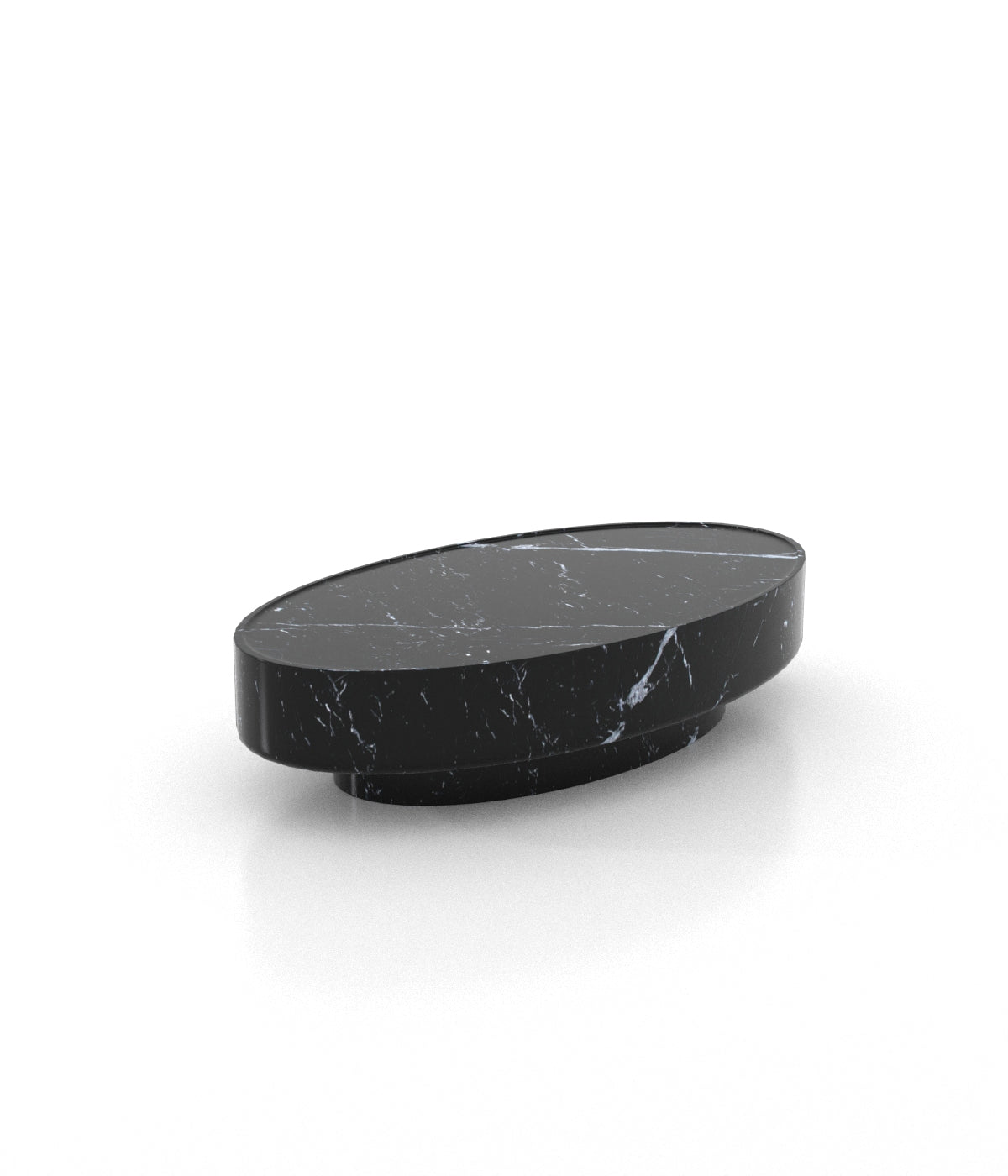 Oval Marble Stone Monolith Modern Coffee Table