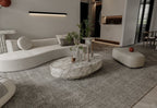 White Marble Oval Coffee Table - Styled Living Room Setting | Stonegems