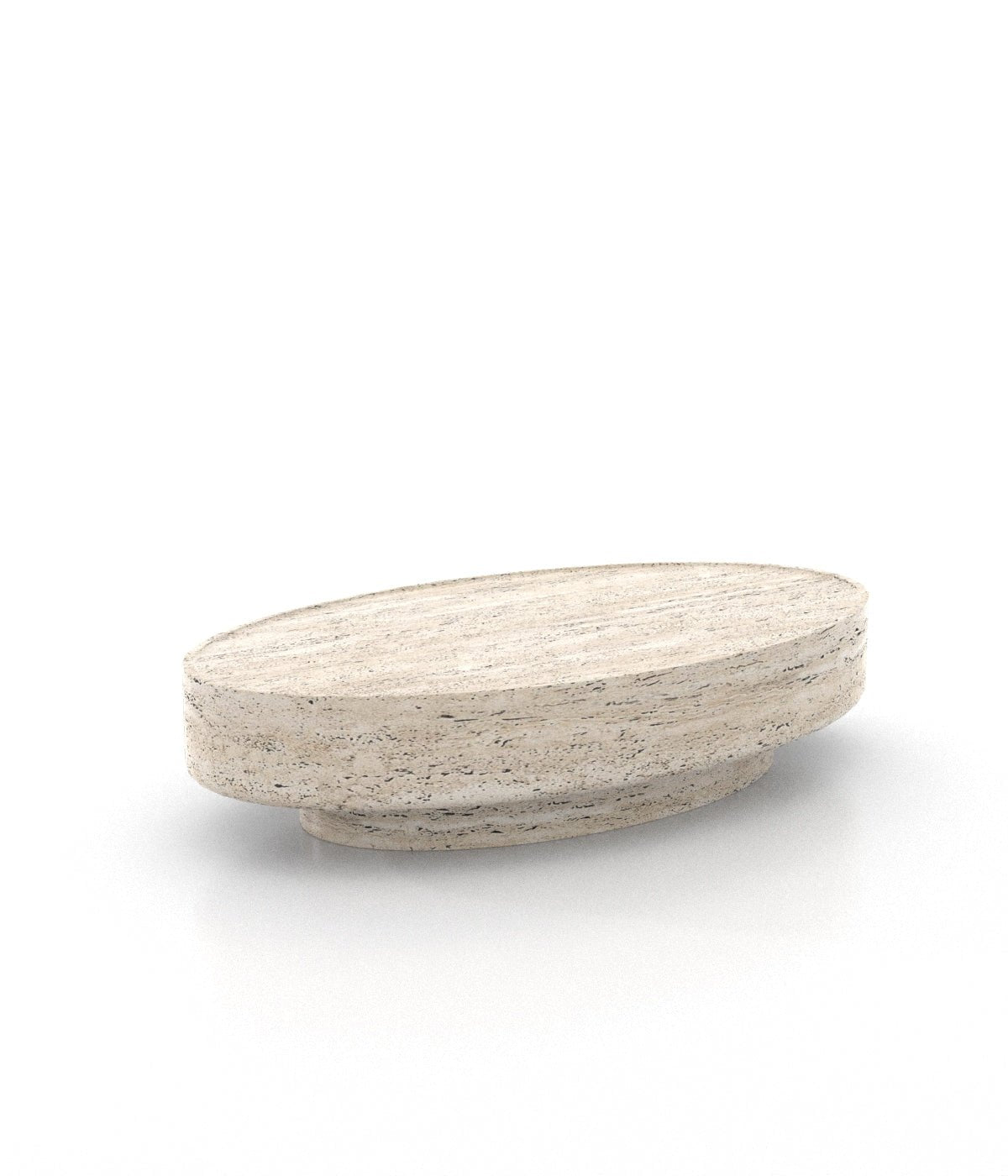 Oval Marble Stone Monolith Modern Coffee Table