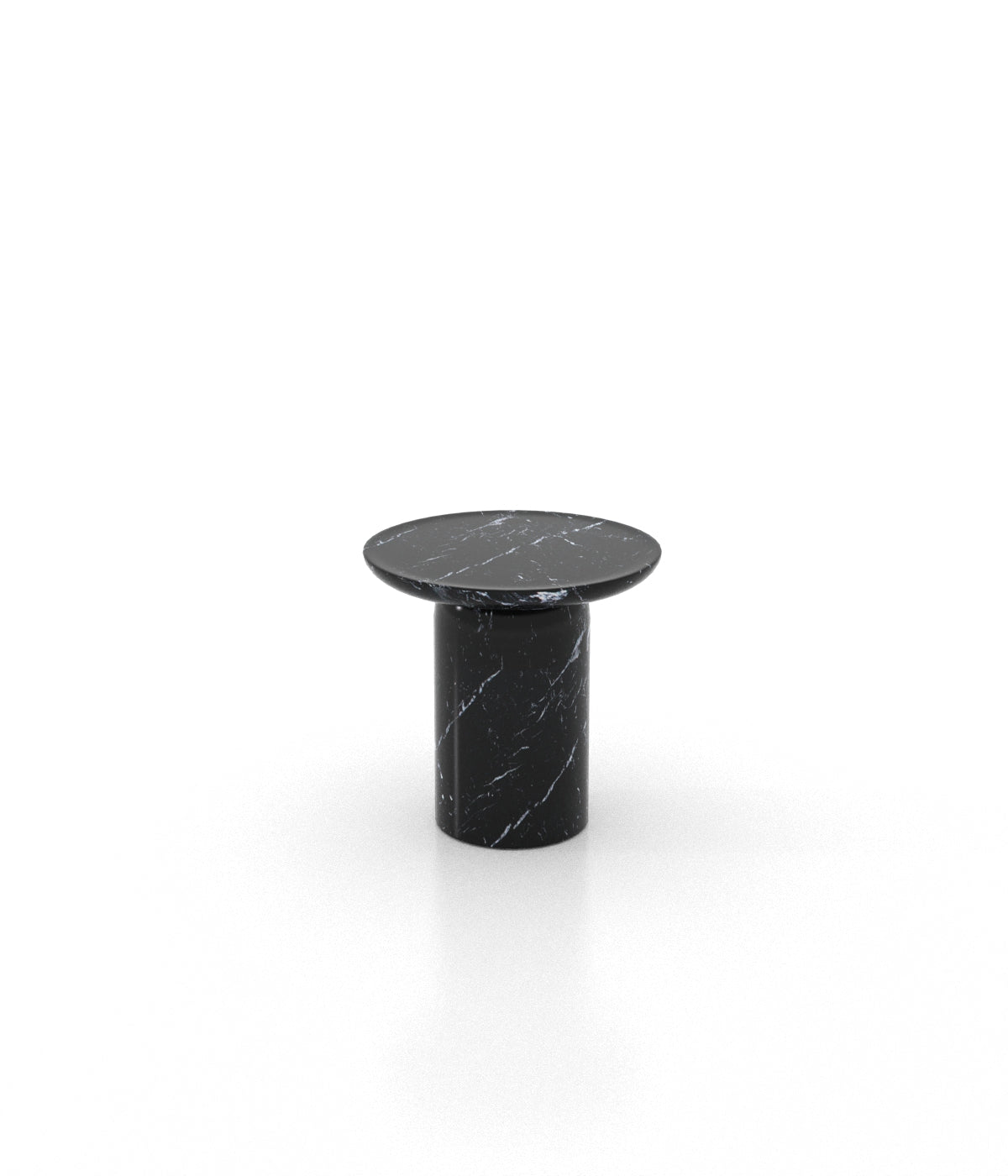 Round Top Marble Stone Monolithic Side End Table
