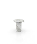 Round Top Marble Stone Monolithic Side End Table