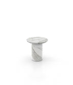Round Top Marble Stone Monolithic Side End Table