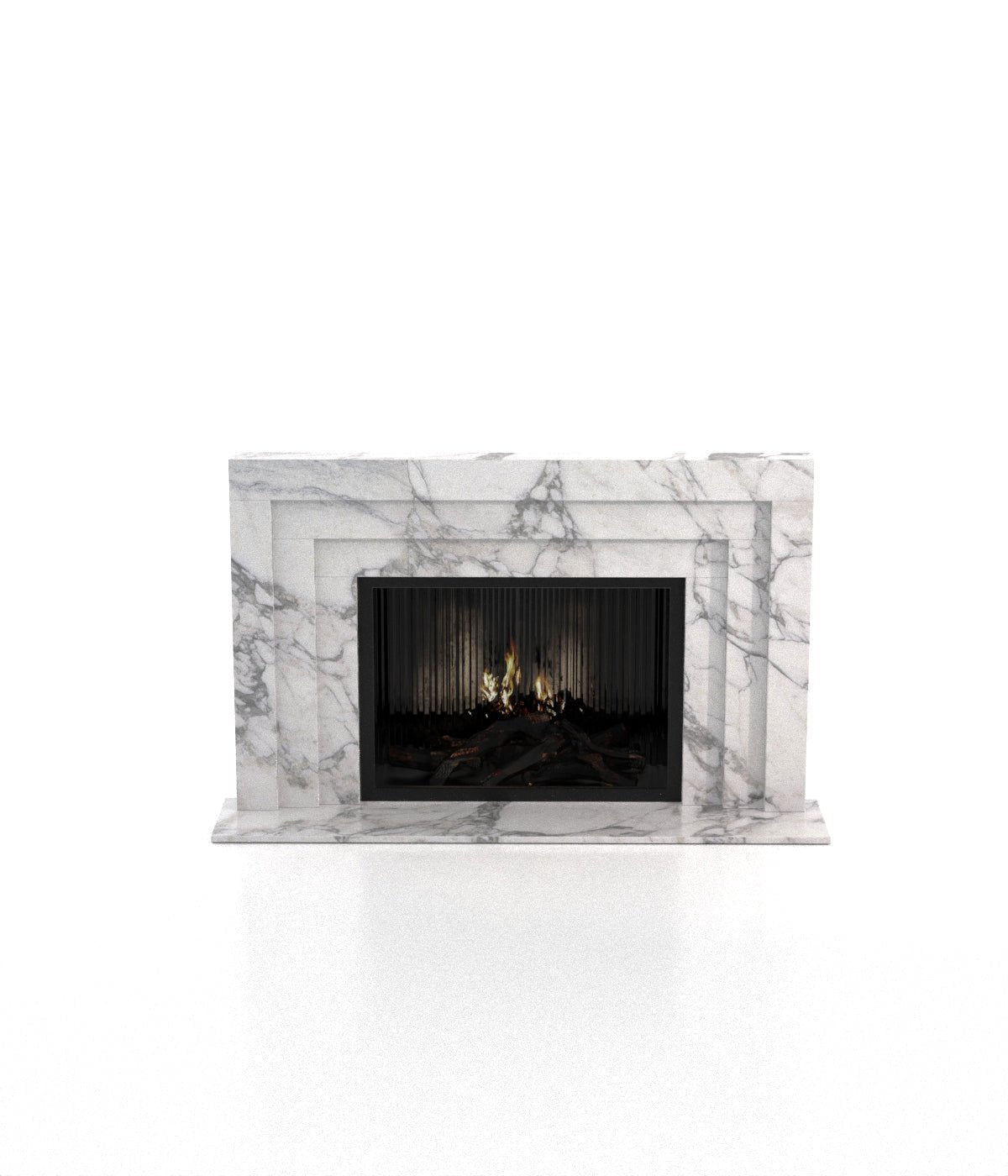 Socrates 3-Tiered Marble Surround Stone Fireplace