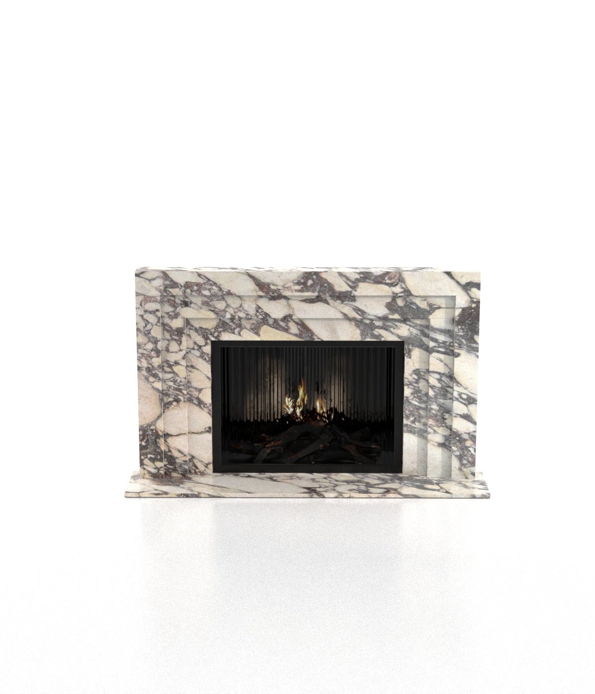 Socrates 3-Tiered Marble Surround Stone Fireplace