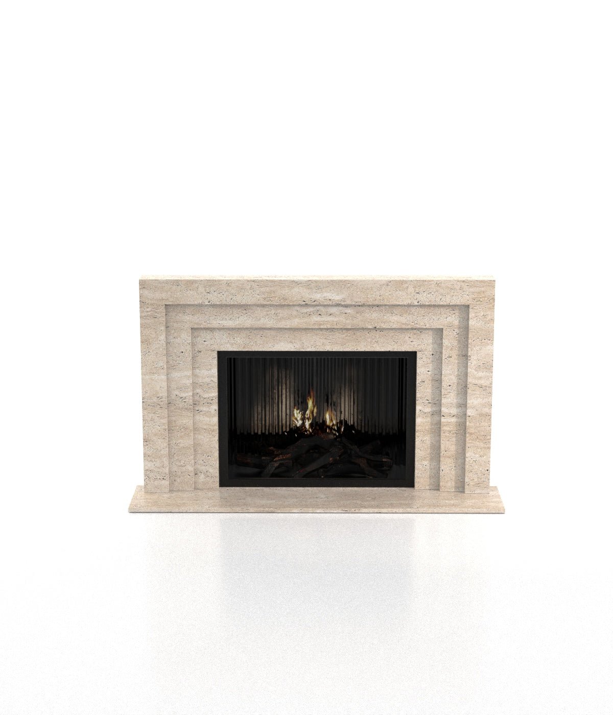 Socrates 3-Tiered Marble Surround Stone Fireplace