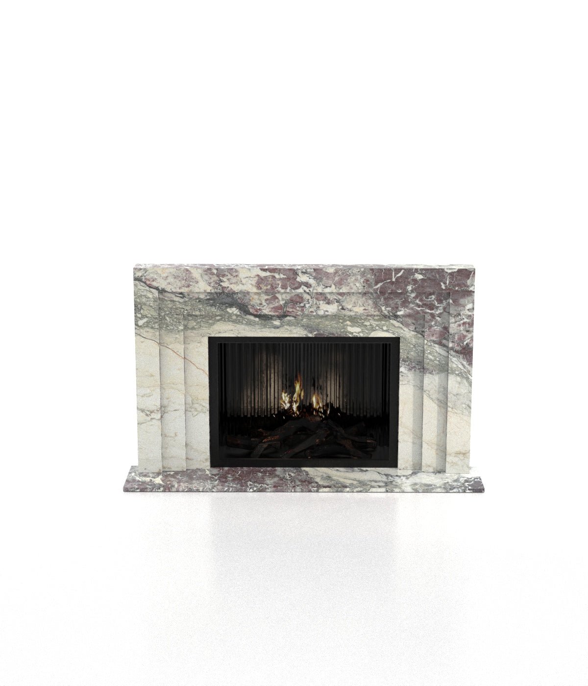 Socrates 3-Tiered Marble Surround Stone Fireplace