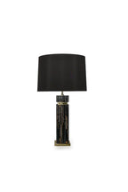 Dark Marble Soho Table Lamp with Black Shade - Front View | Stonegems