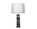 Purple Amethyst Soho Table Lamp with White Shade - Front View | Stonegems