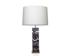 Purple Amethyst Soho Table Lamp with White Shade - Front View | Stonegems