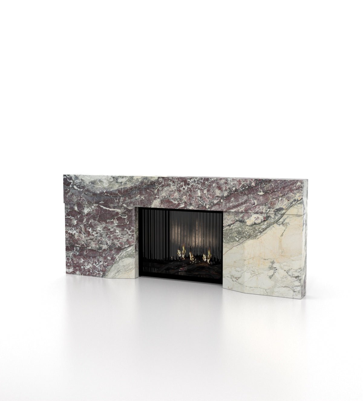 Breccia Capraia Marble Stonehenge Fireplace - Front View | Stonegems