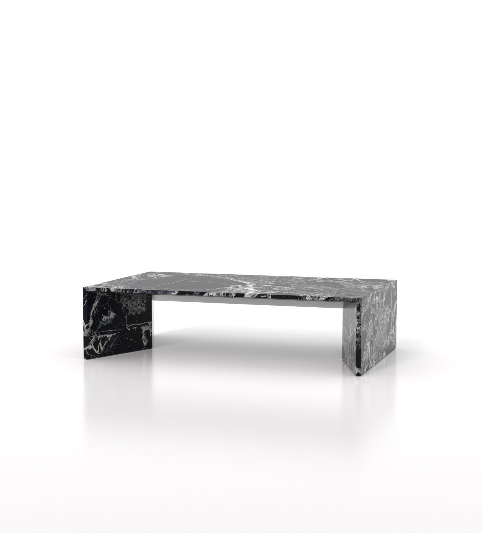 Black Marble Stratos Coffee Table - Three Quarter View | Stonegems