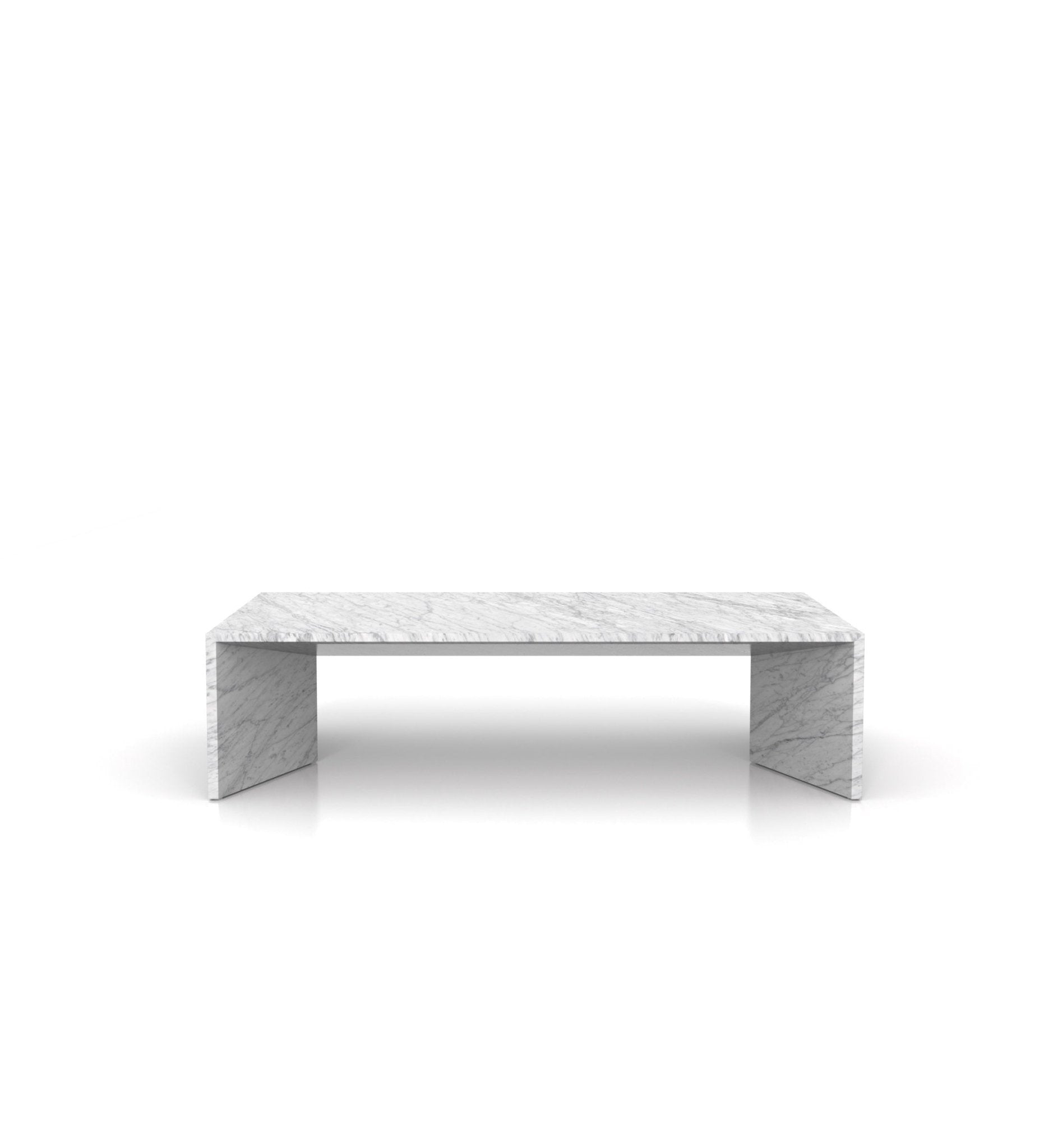 White Carrara Marble Stratos Coffee Table - Front View | Stonegems