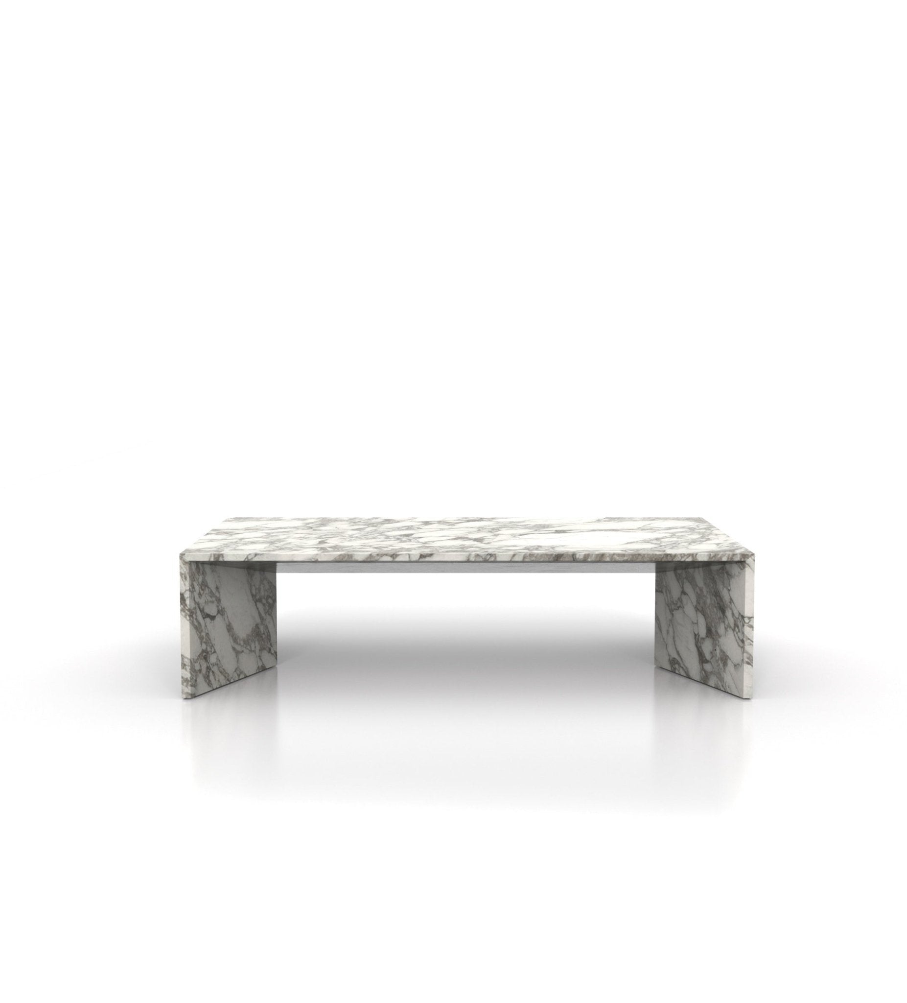 Grey Veined Marble Stratos Coffee Table - Side Profile | Stonegems