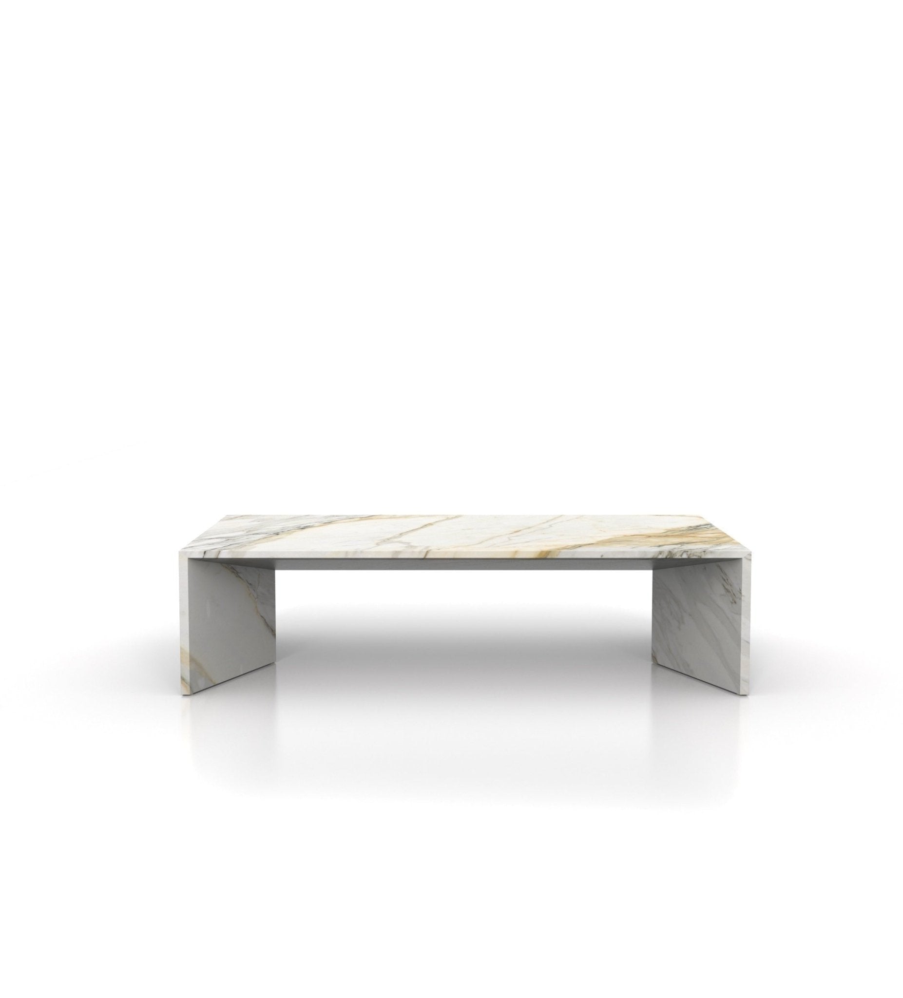 Rectangular Minimalist Marble Stone Long Coffee Table