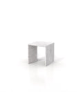 Arabescato Marble Stone End Table - Three-Quarter Angle | Stonegems