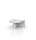White Marble Achilles Coffee Table Semicircular - Side Profile | Stonegems