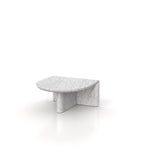 White Marble Achilles Coffee Table Semicircular - Side Profile | Stonegems