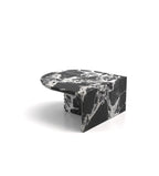 Black Marble Achilles Coffee Table Semicircular - Three-Quarter View | Stonegems