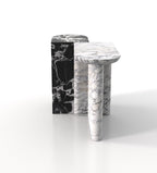 Black & White Marble Console Table Set - Side View | Stonegems