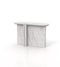 White Marble Achilles Console Table Set - Front View | Stonegems
