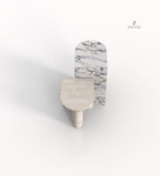 Arabescato & Travertino Marble Achilles Side Tables - Top Detail View | Stonegems