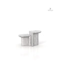 Arabescato Marble Achilles Side Tables - Front View | Stonegems