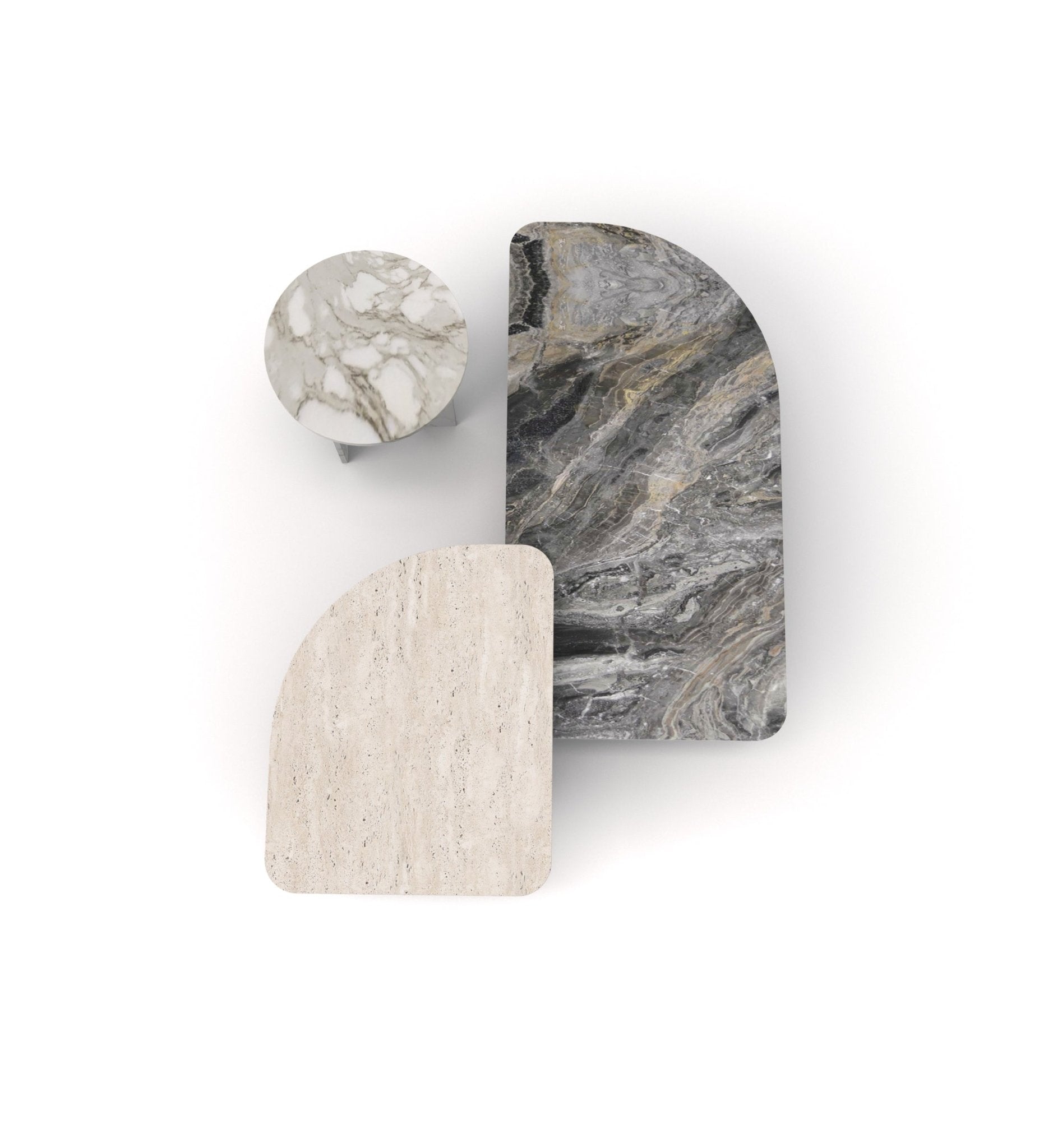 Mixed Stone Marble Coffee Table Tops - Material Sample Display | Stonegems