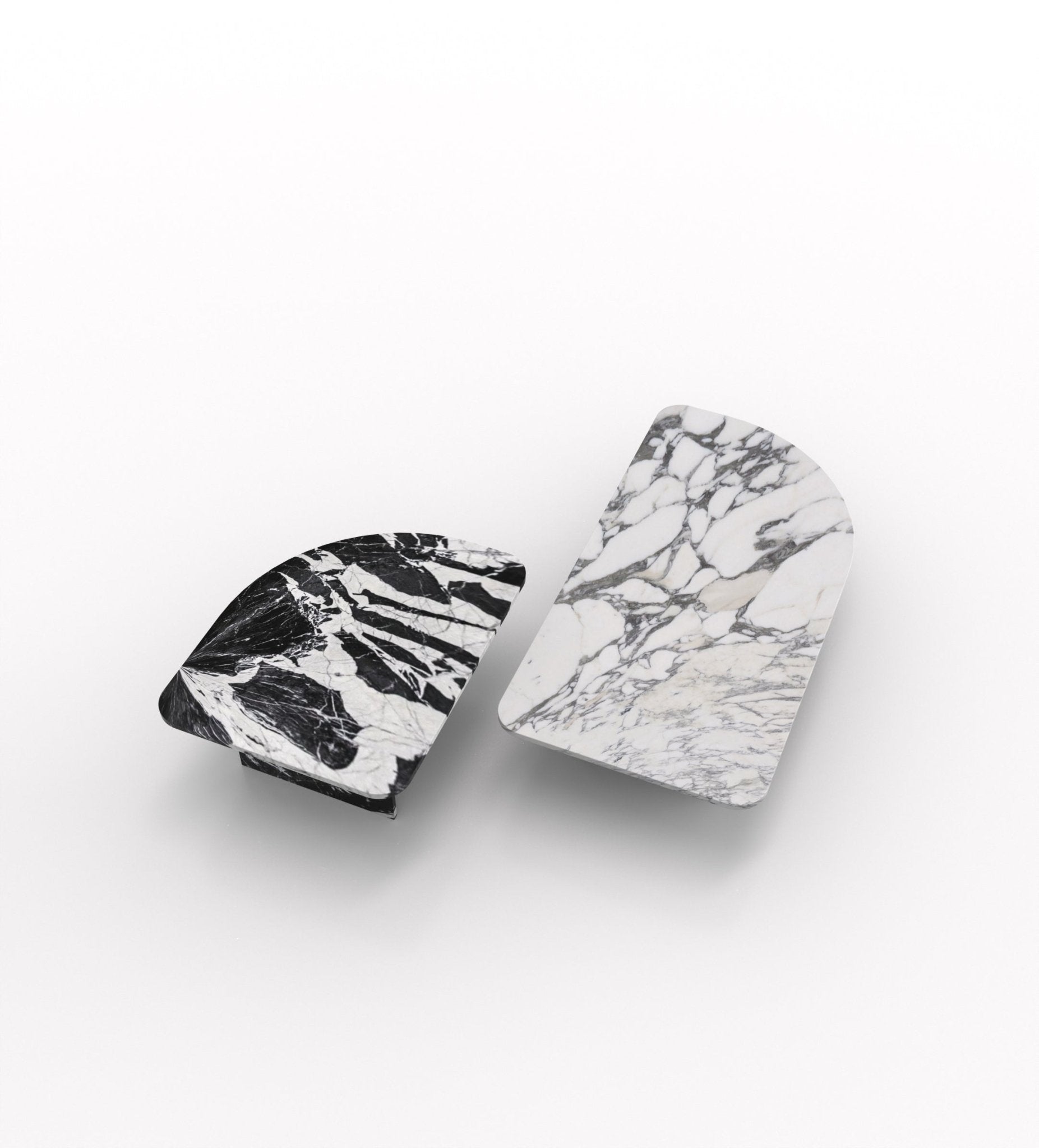 Black & White Marble Coffee Tables - Overhead View | Stonegems