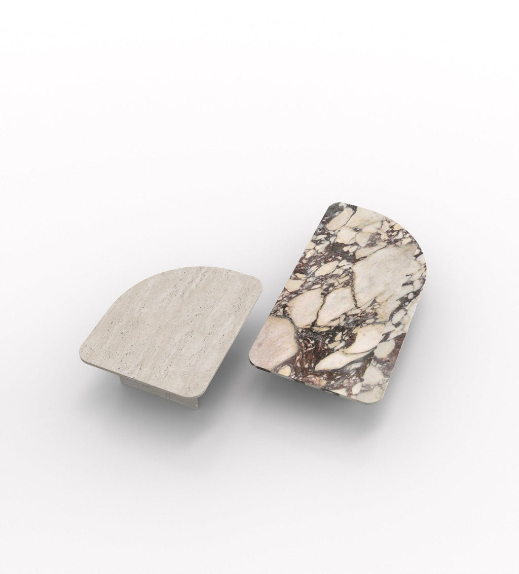 2-Piece Stone Marble Modern Coffee Table Set