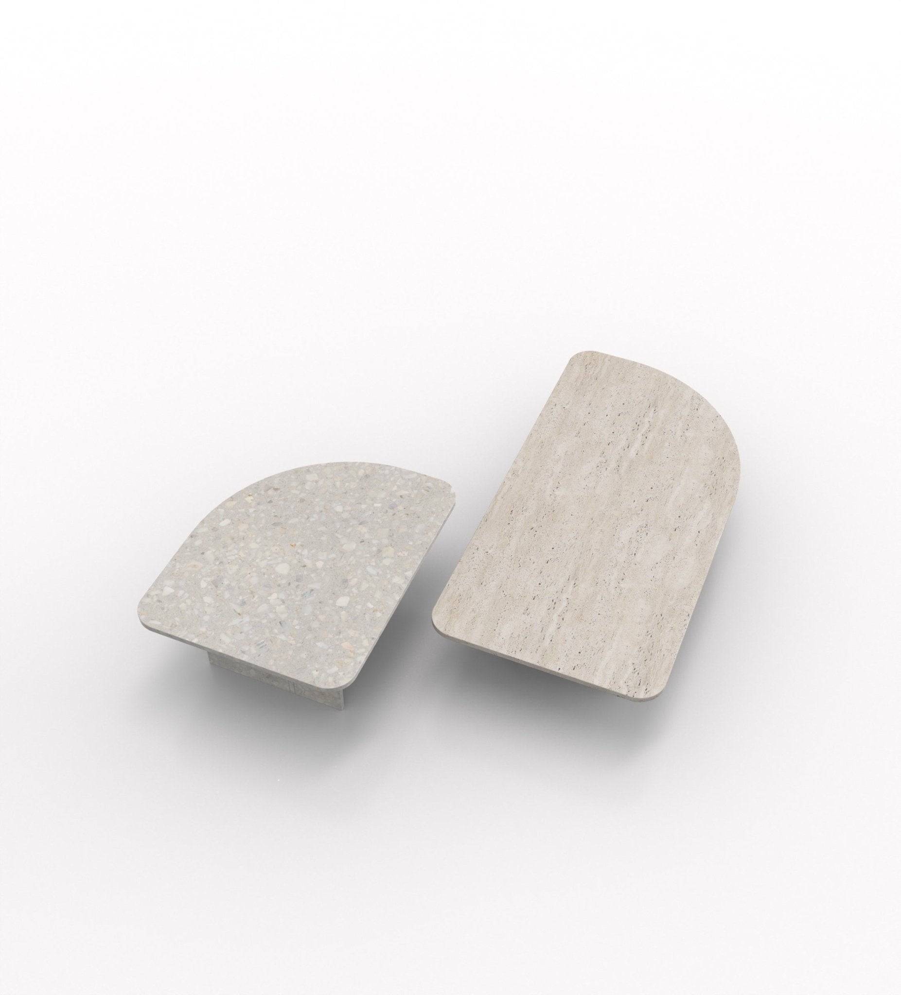 Travertine Marble Coffee Table Set - Two Piece Top View | Stonegems