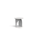Bianco Carrara Marble Argo Side Table - Side Profile | Stonegems