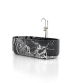Grand Antique Marble Venere Bathtub - Side Profile with Bold Black Veining | Stonegems